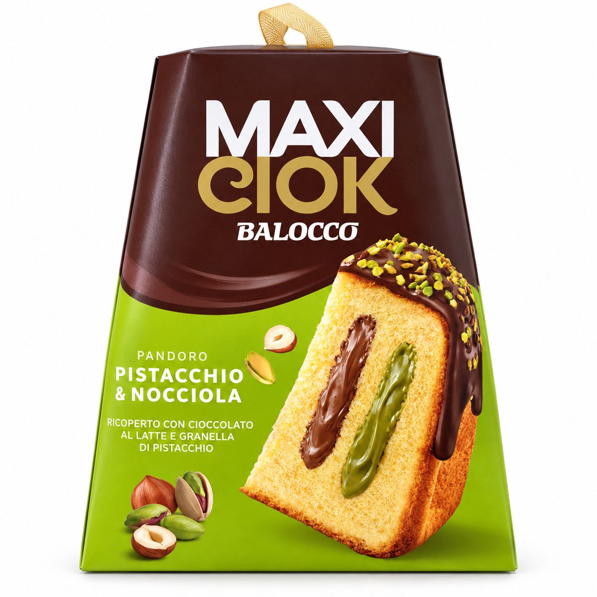 Balocco Pandoro MaxiCiok Pistache et Avellana 800 g | YouDreamItalie