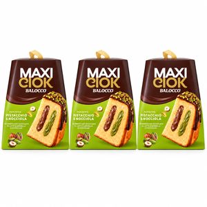 Balocco Pandoro MaxiCiok Pistache & Noisette 800 g – Pandoro Italien Fourré aux Deux Crèmes et Enrobé de Chocolat au Lait_0