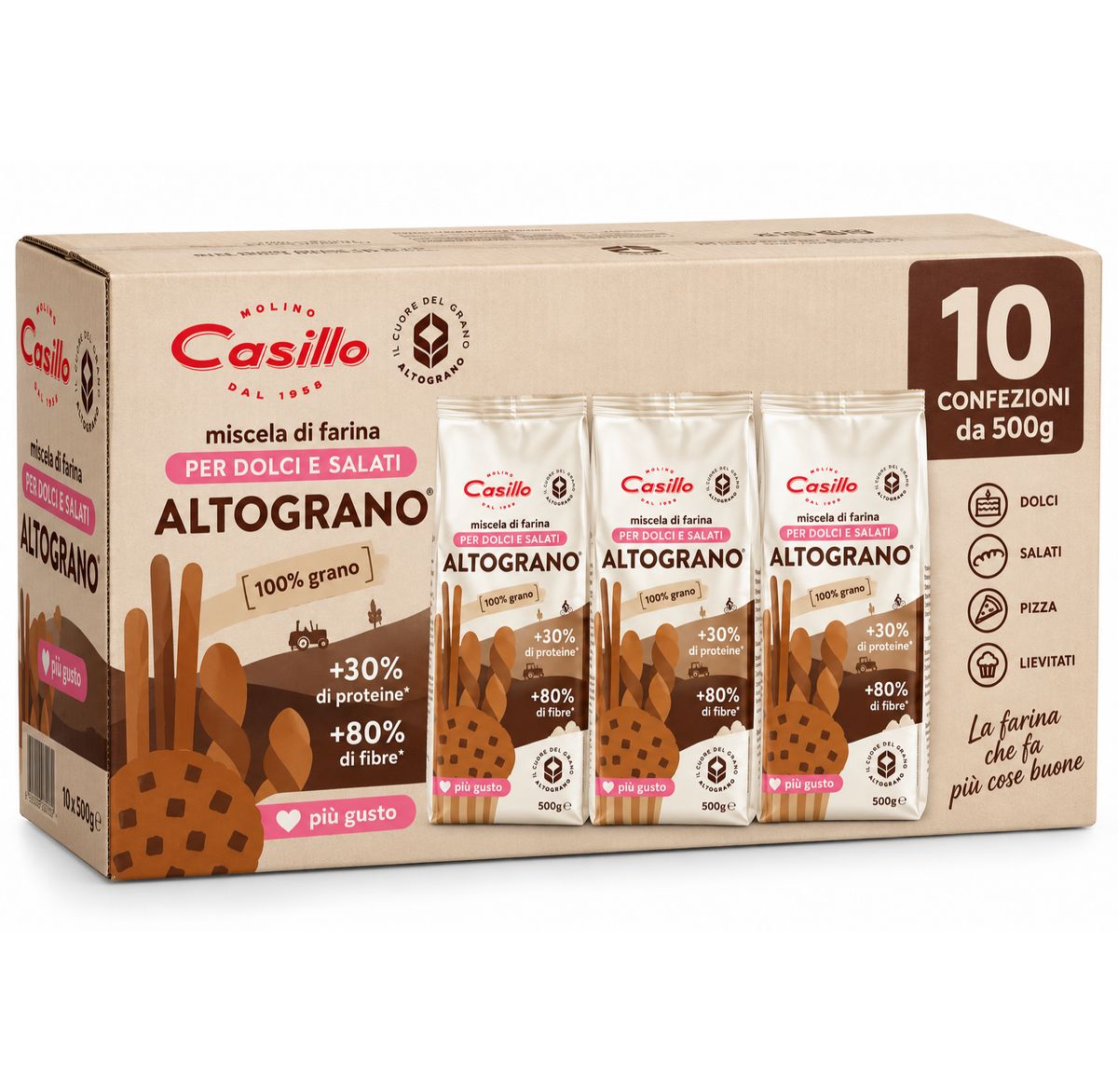 MOLINO CASILLO Altograno Dolci e Salati 500 g - 10 pezzi
