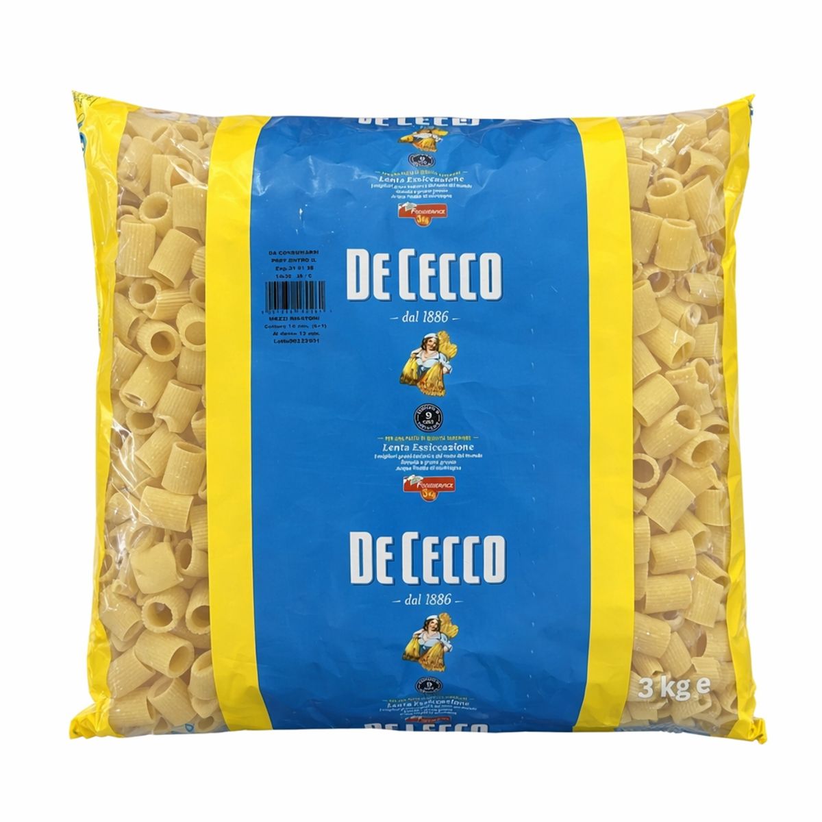 De Cecco Mezzi rigatoni 3 Kg.