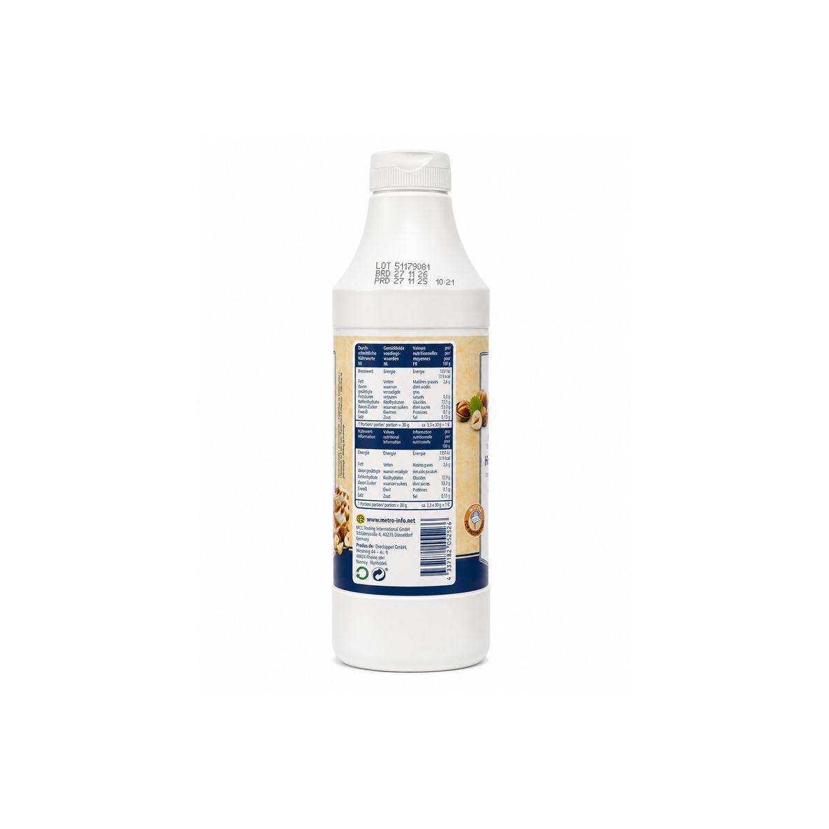 Salsa de avellanas METRO Chef para helados y postres 1 kg