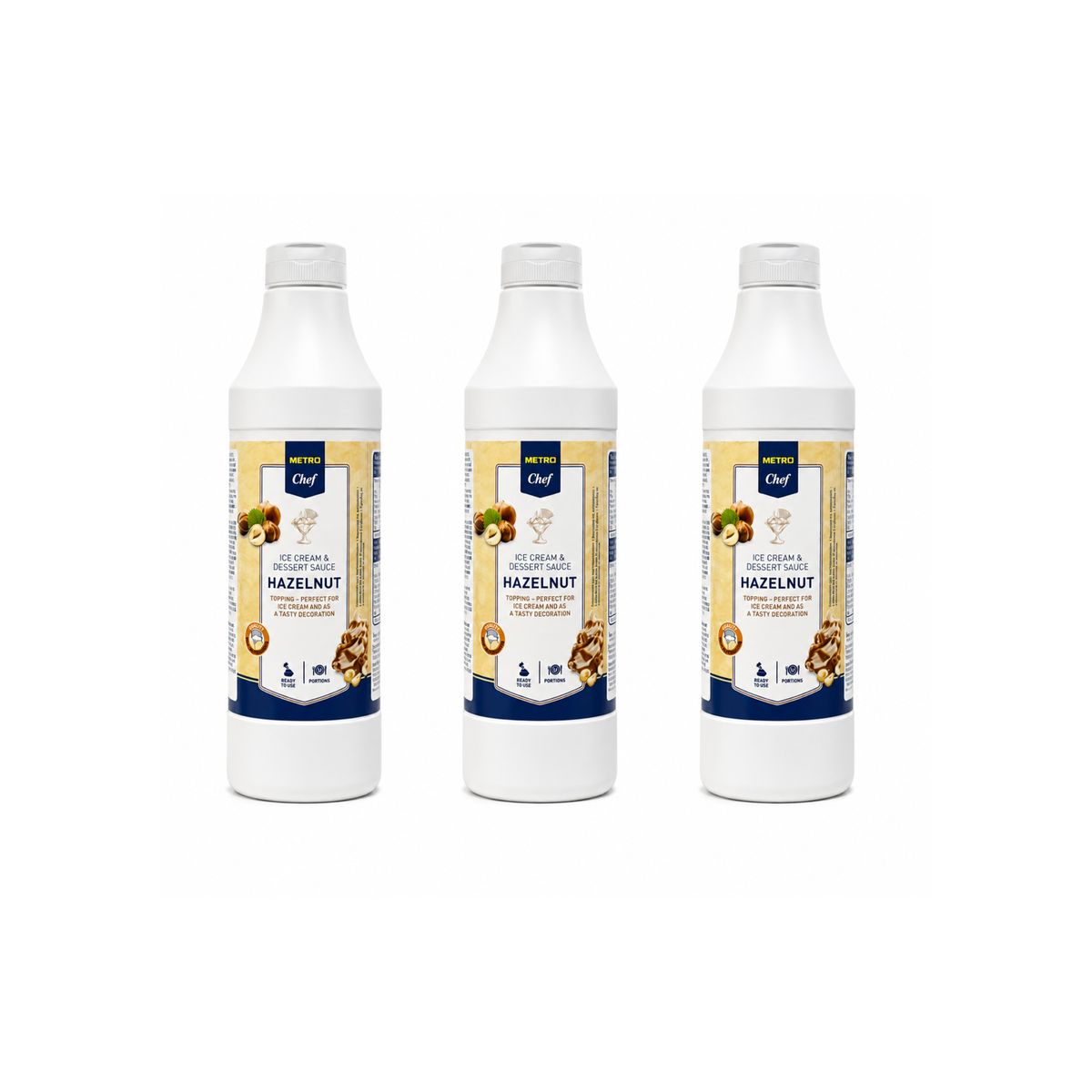 Salsa de avellanas METRO Chef para helados y postres 1 kg - 3 unidades