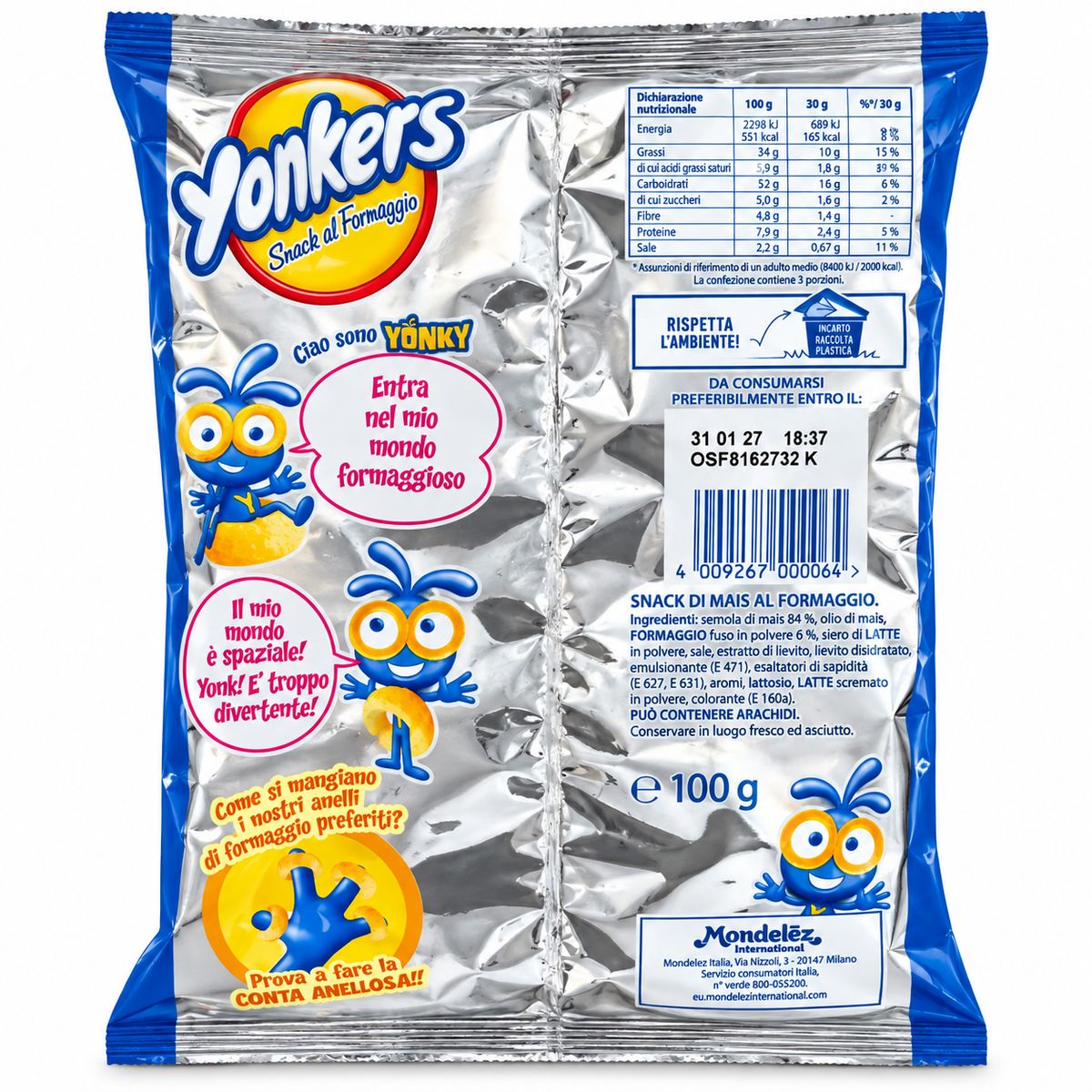 Yonkers Snack al Formaggio