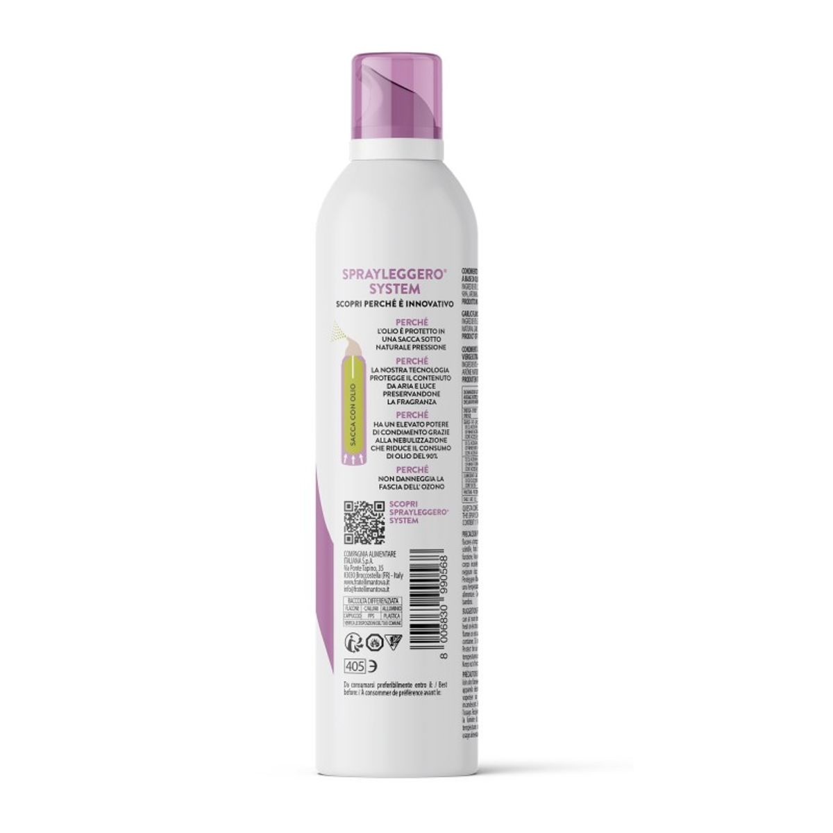 Spray condiment à l'ail de Mantoue à base d'huile d'olive extra vierge 200 gr.