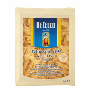 De Cecco Fettuccine al Huevo n°103 500 g – Pasta al Huevo Trefilada en Bronce