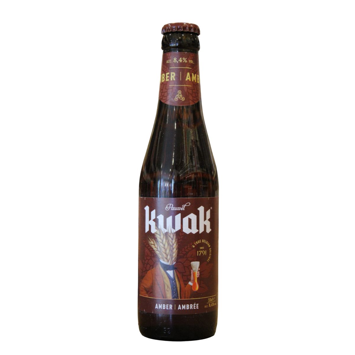 Cerveza ámbar belga Kwak 33 cl