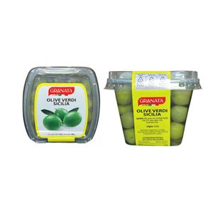 Granata Grüne Sizilianische Oliven 480 g – Oliven in Salzlake Nettogewicht 250 g