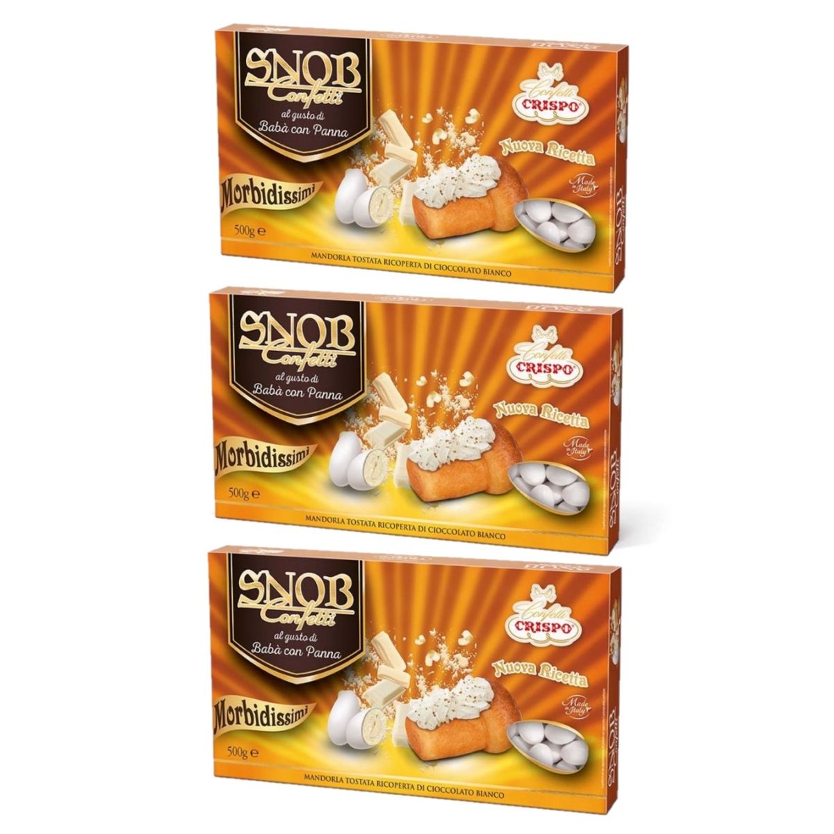 Crispo Confeti Snob Babà y Nata 500 Gr. 3 piezas