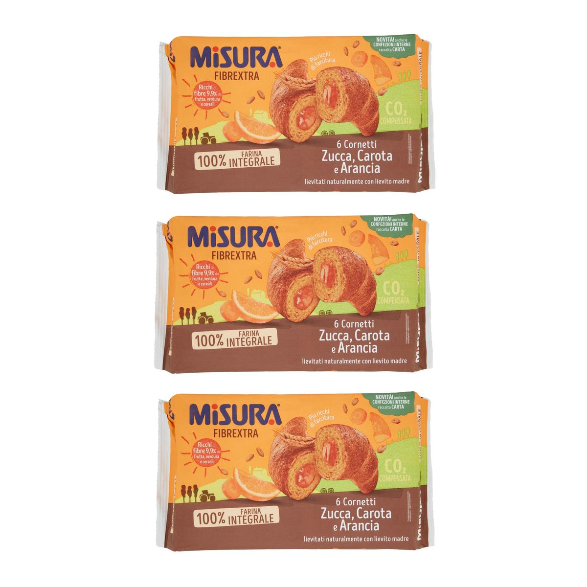 Misura Fibrextra 6 Pumpkin, Carrot and Orange Croissants 308 Gr.