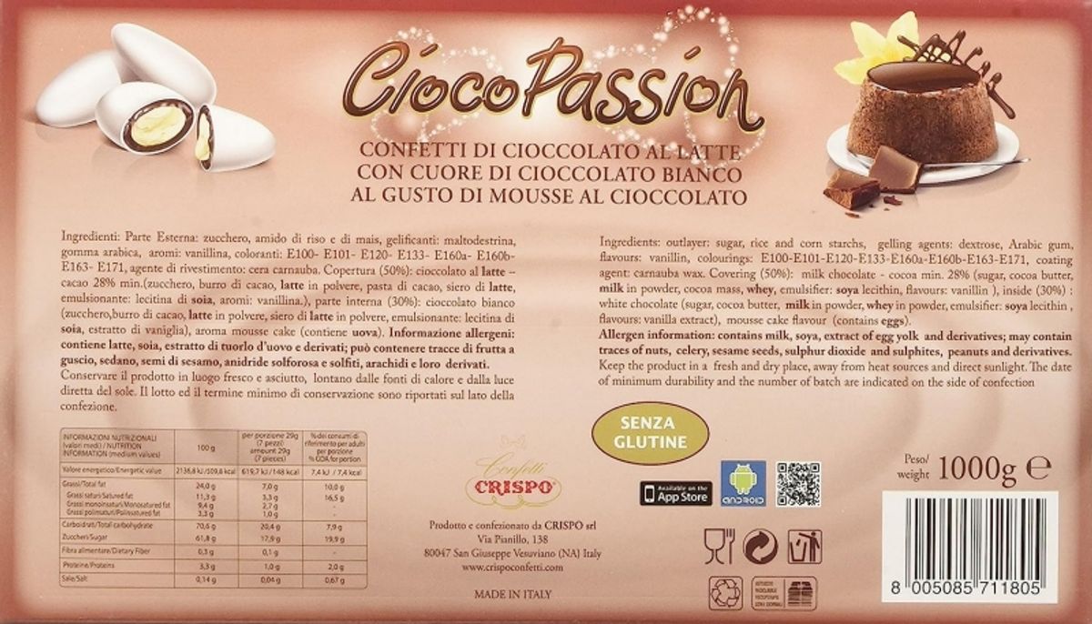 Crispo Confetti CiocoPassion Chocolate Mousse 1 kg.
