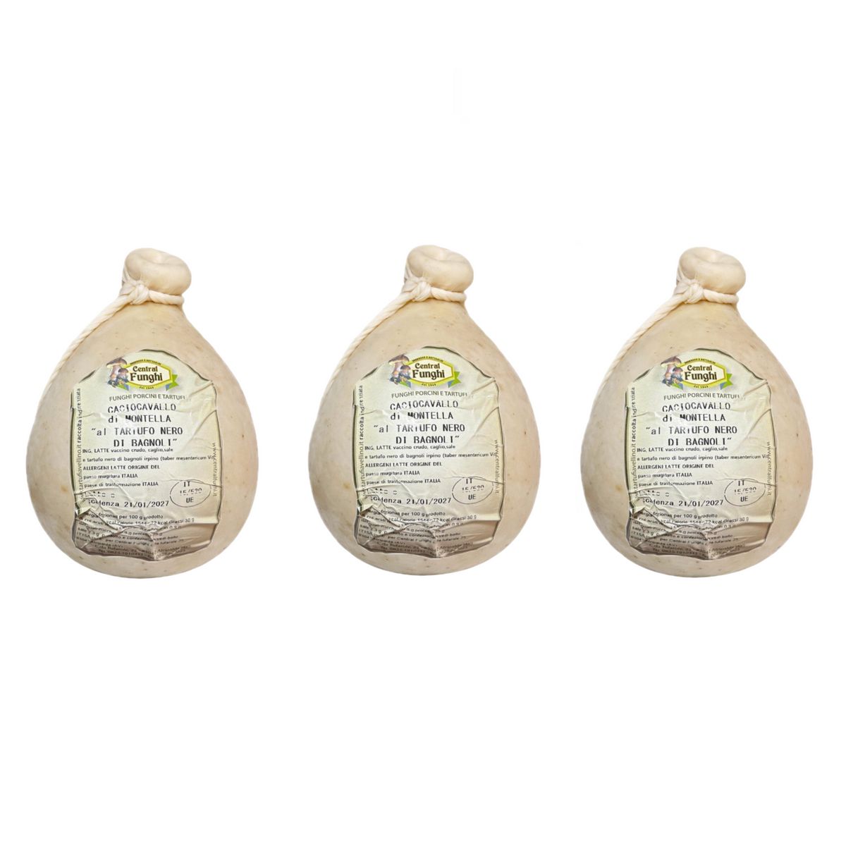 Central Mushrooms Caciocavallo di Montella with Black Truffle from Bagnoli approximately 1.3 kg - 3 pieces