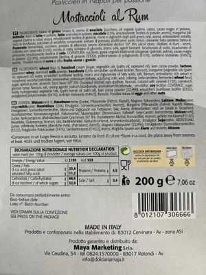 Maja Mostaccioli au Rhum 200 Gr._0