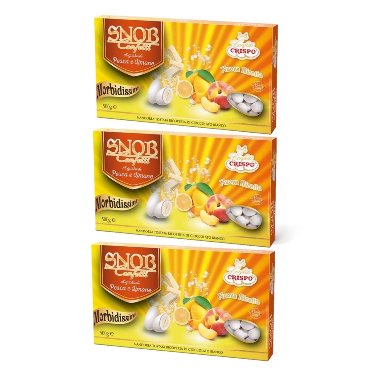 Crispo Confetti Snob Melocotón y Limón 500 Gr. 3 piezas