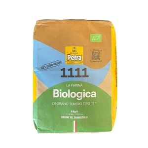 Molino Quaglia Petra 1111 Harina Ecológica de Trigo Blando Tipo "1" 5 Kg – Ideal para Fermentaciones Medias y Largas