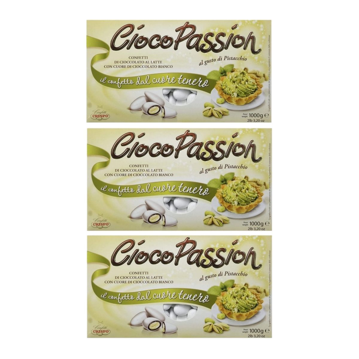 Crispo Confetti CiocoPassion Pistachio 1 kg. 3 pieces