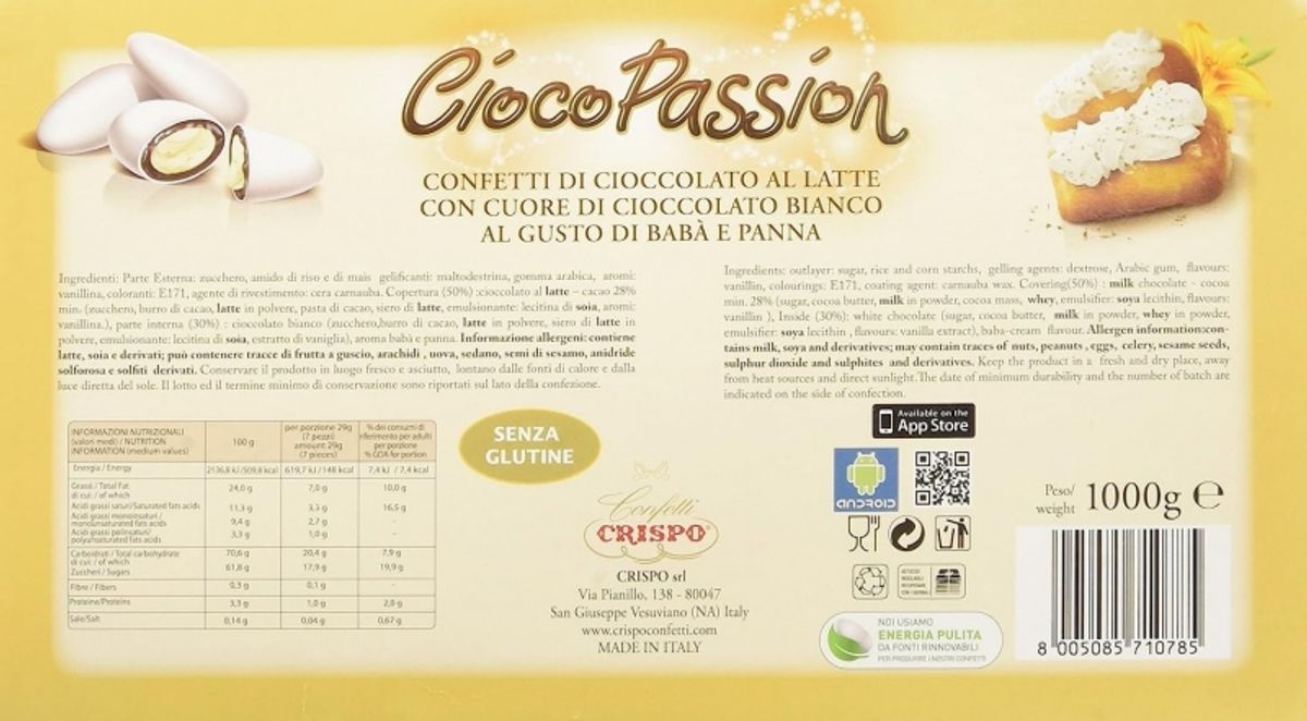 Crispo Confetti CiocoPassion Babà et Crème 1 kg.