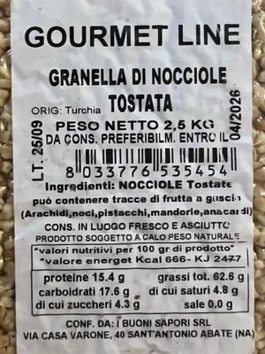Gourmet Line Geröstete Haselnusskörner 2,5 kg_1