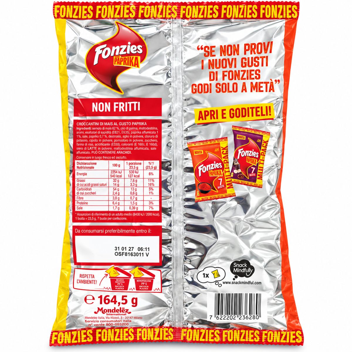 Fonzies Gusto Paprika Multipack 7 Packungen à 164,5 g