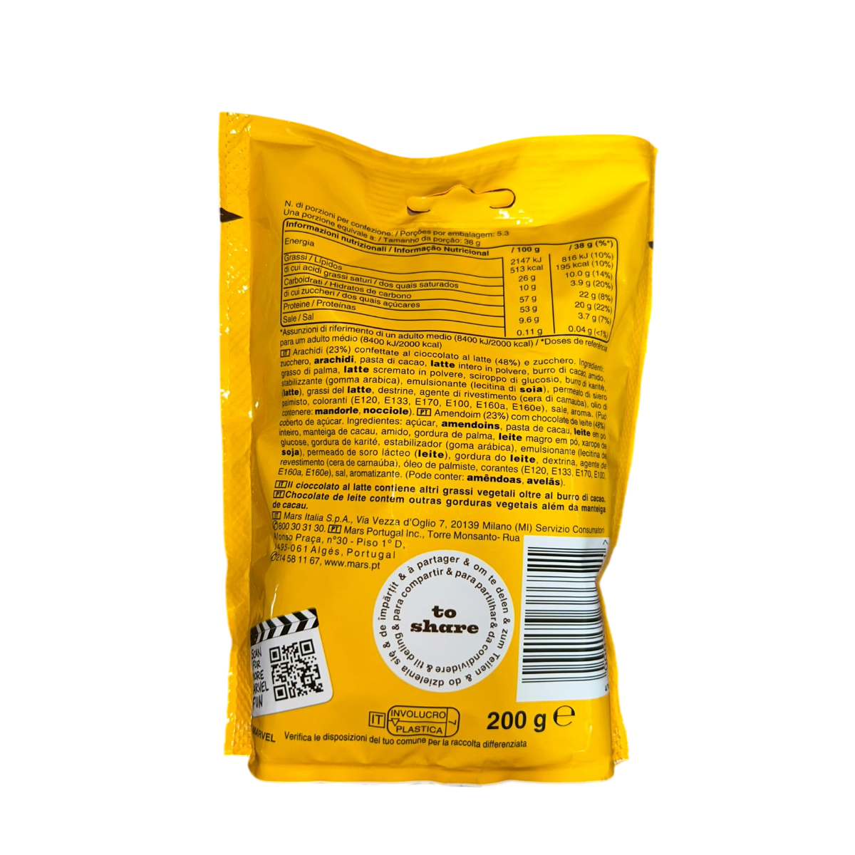 M&M's Peanut Confetti di Cioccolato al Latte con Arachidi 200 g