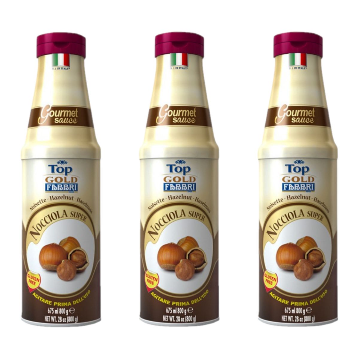 Fabbri Topping Gourmet Hazelnut Super 800 Gr - 3 Pieces