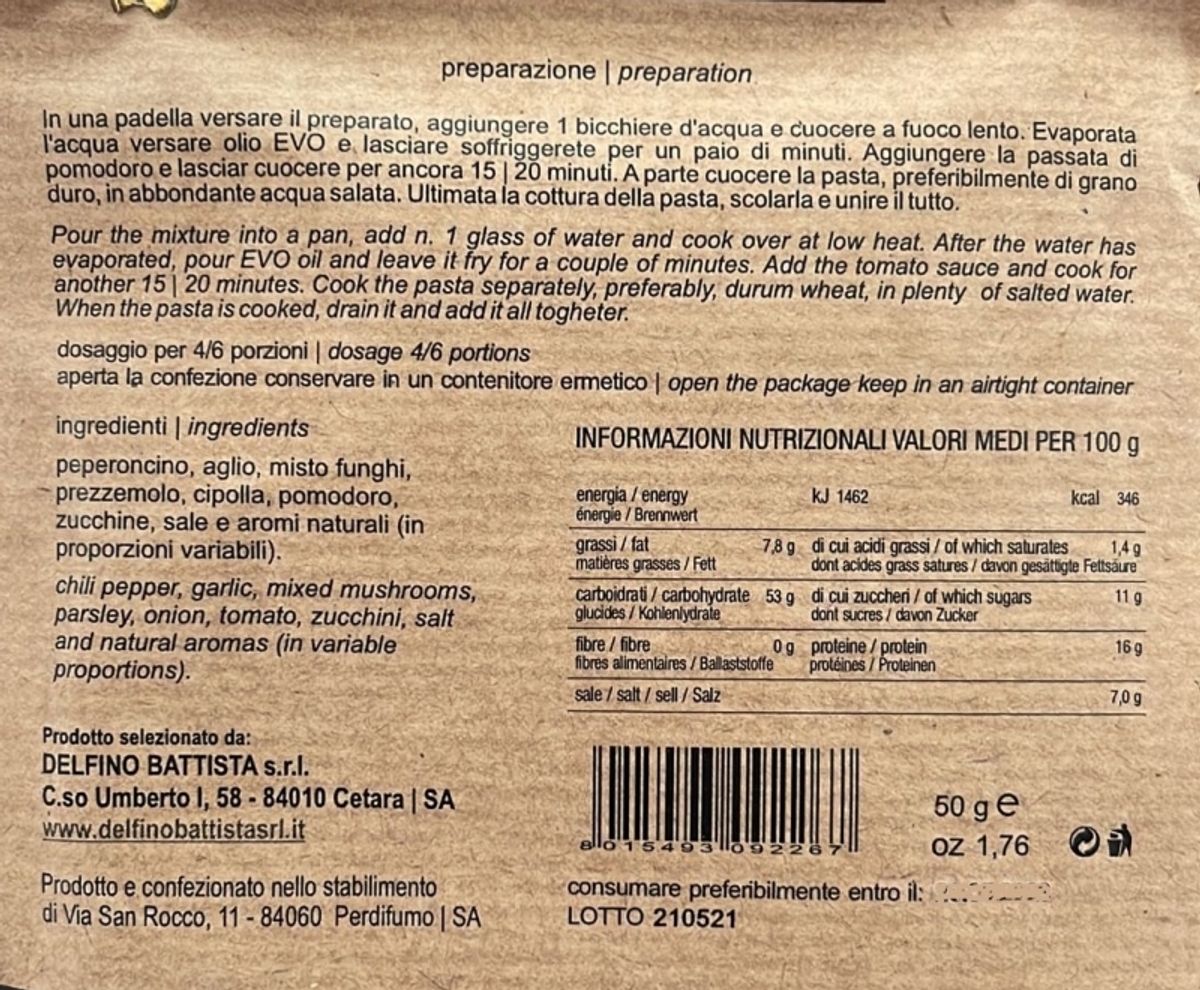 Fantasia Napoletana kit 5 preparati per pasta da 50 Gr.