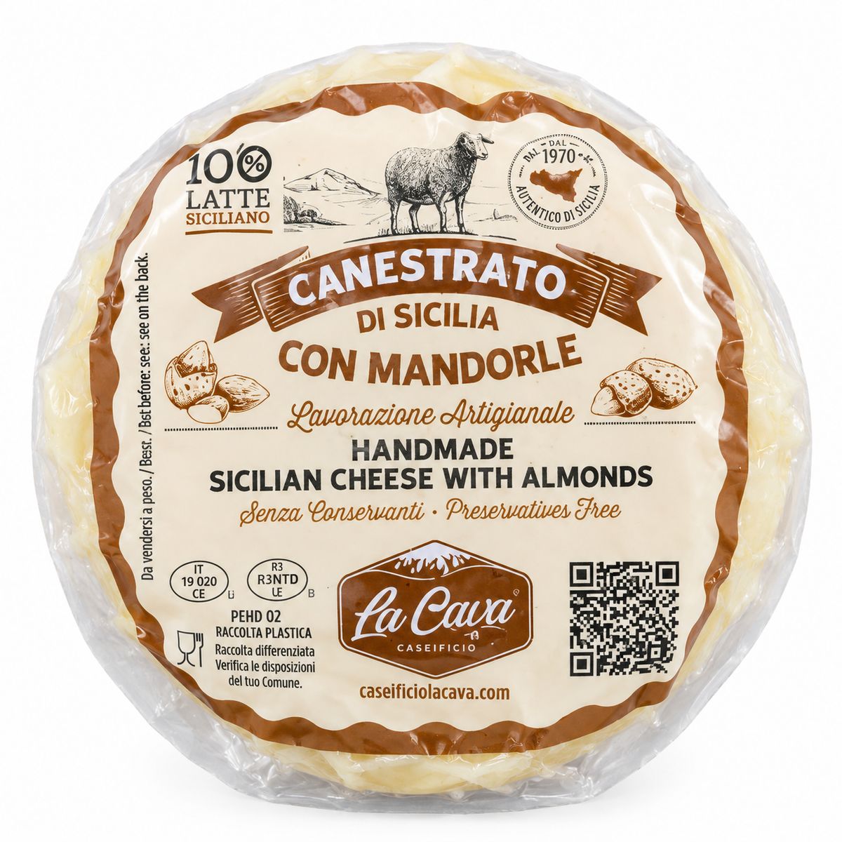 La Cava Canestrato di Sicilia con Mandorle 500 g