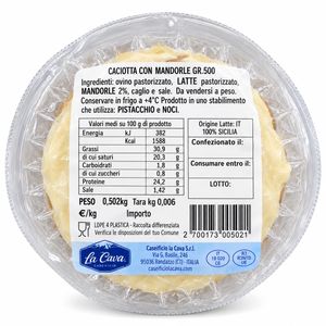 La Cava Canestrato di Sicilia con Mandorle circa 500 g_1