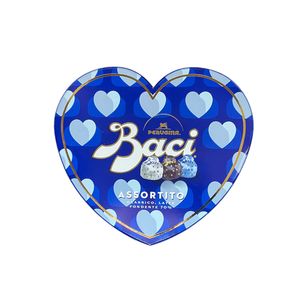 Baci Perugina Maxi Boîte Cœur Assortie 150 Gr. – Pralinés Chocolat Noir et Lait avec Message