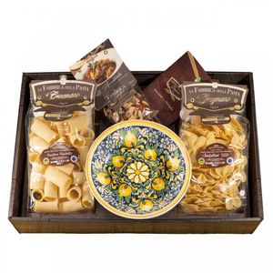 la Fabbrica della Pasta di Gragnano "Amalfi salad bowl, pasta and seasoning gift box" Gragnano iGP pasta