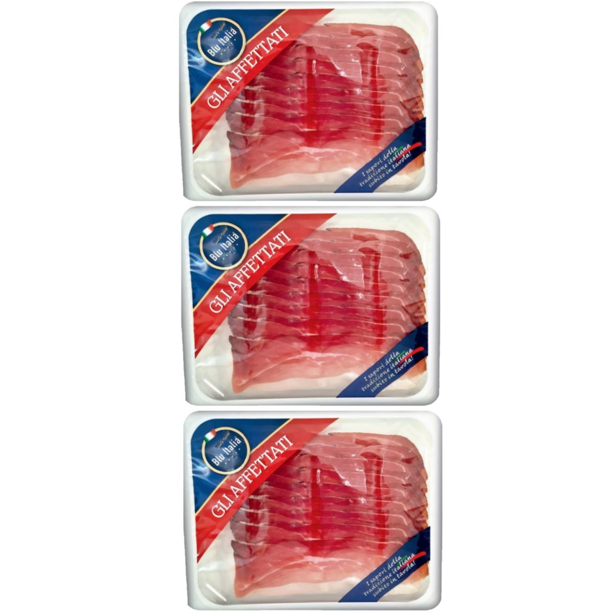 Blu Italia Speck sliced vacuum packed 100 Gr. - 3 Pieces