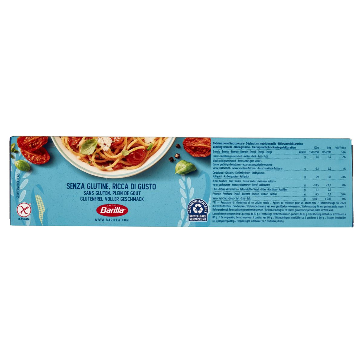 Barilla Pasta Spaghetti Gluten Free 400 Gr.
