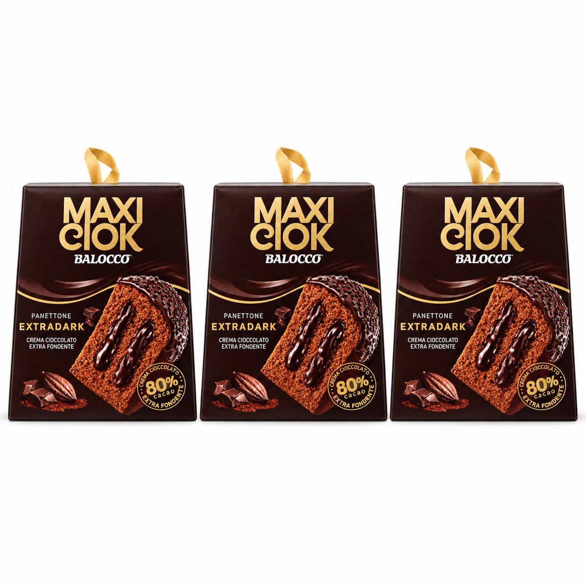 Balocco Panettone MaxiCiok ExtraDark 800g | 3 pièces