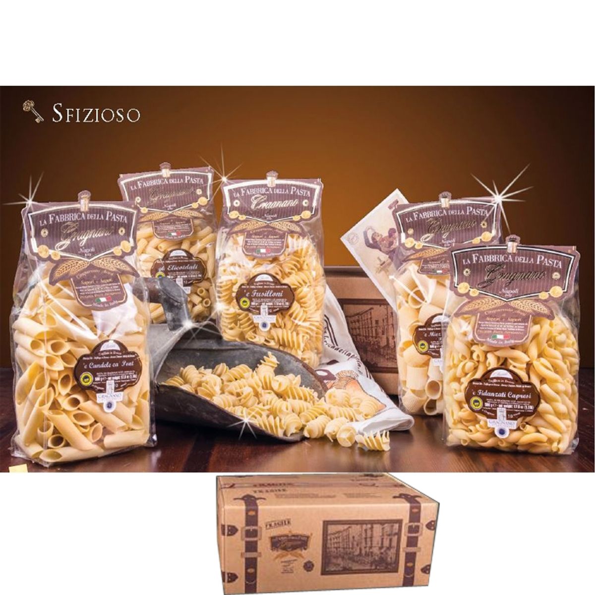 La Fabbrica della Pasta di Gragnano "Paquete Sfizioso" pasta gragnana IGP.