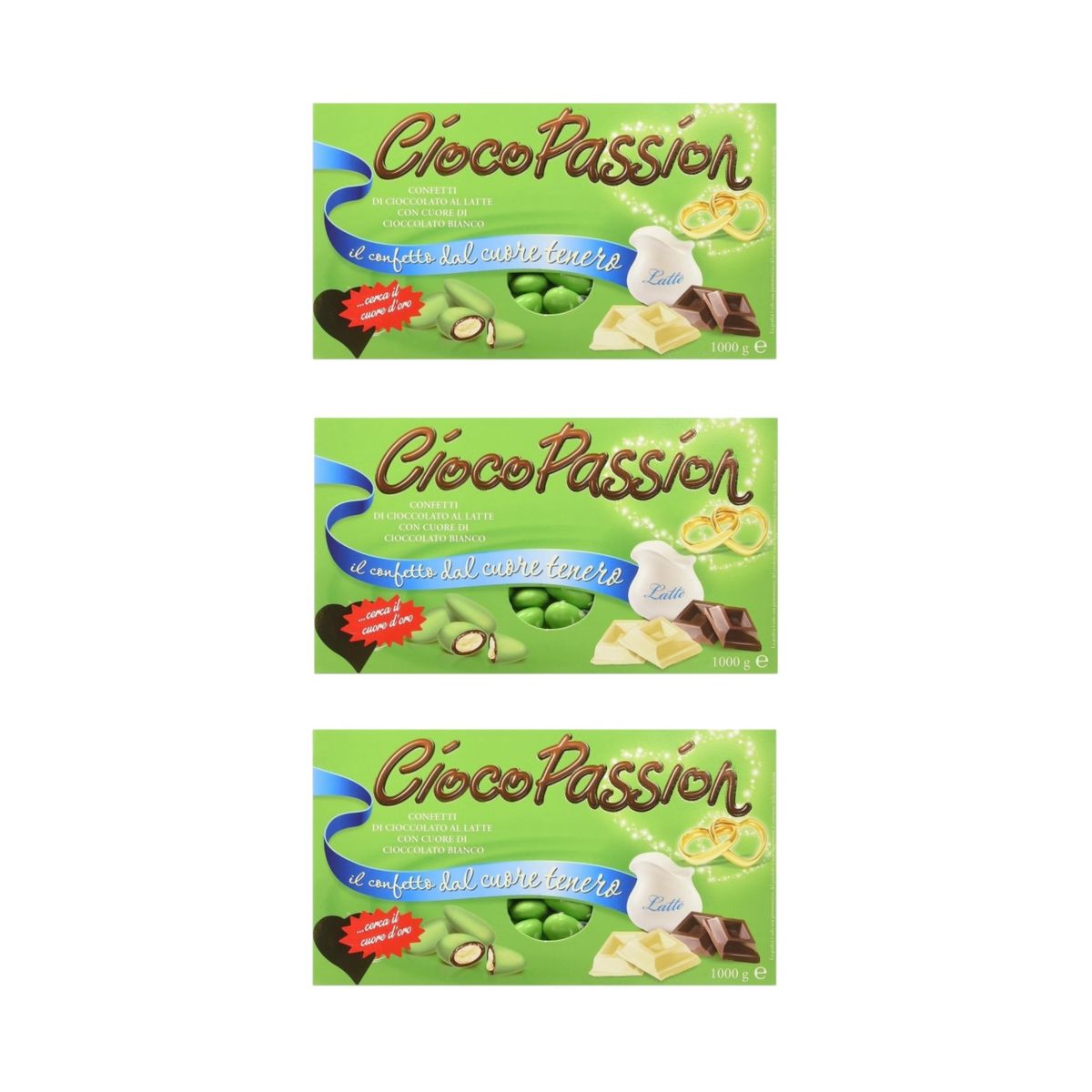 Crispo Confetti CiocoPassion Verde 1 kg. - 3 Pezzi