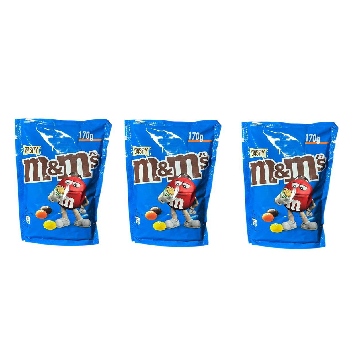 Caramelos de chocolate con leche crujientes M&M's con arroz crujiente 170 g - 3 unidades