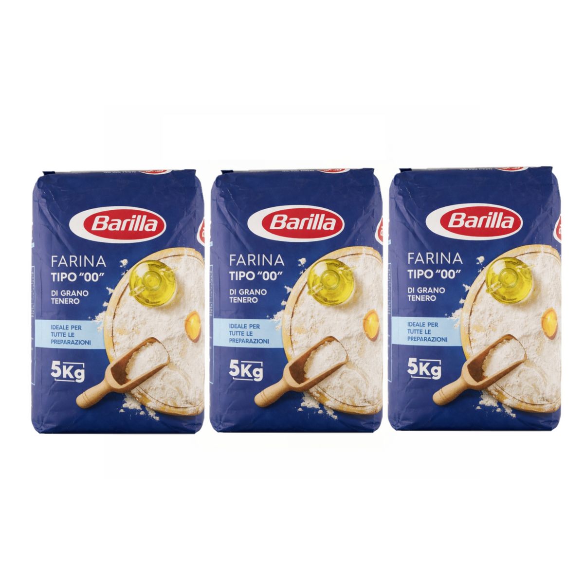 Barilla Farina tipo 00 5 kg.-  3 Pezzi