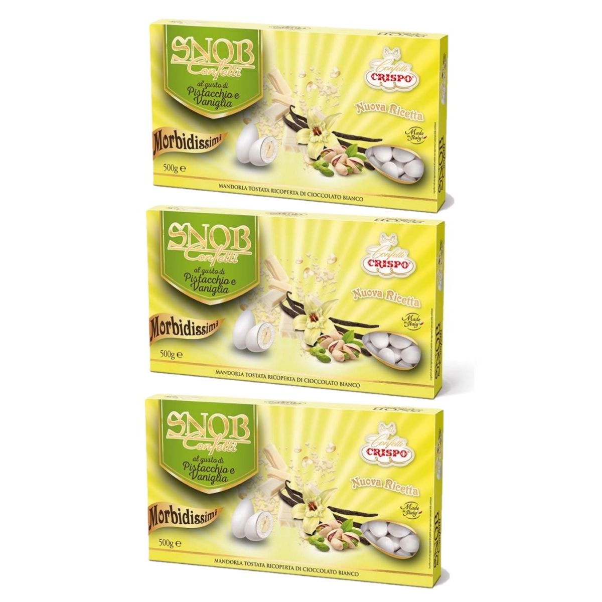 Crispo Confetti Snob Pistachio and Vanilla 500 Gr. 3 pieces
