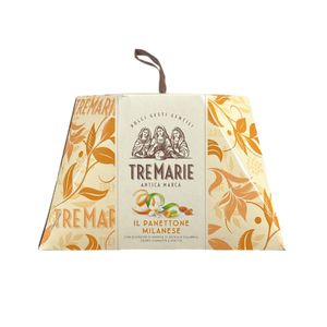 Tre Marie Panettone Milanés 1 Kg – Pastel Italiano Tradicional con Pasas y Cáscaras de Cítricos Confitadas, Fermentación Natural