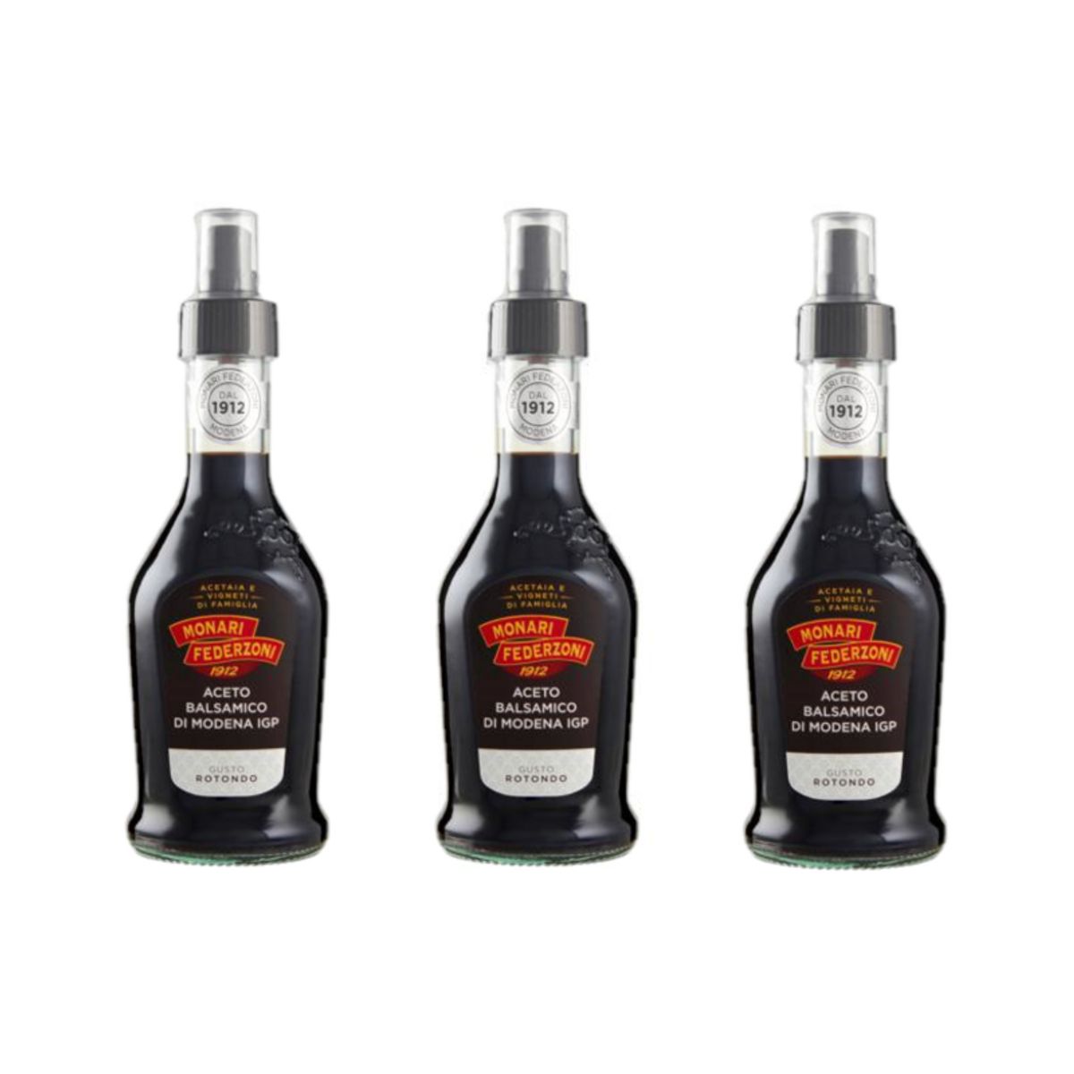 Monari Federations Balsamic Vinegar of Modena PGI Round Taste Spray 250 Ml - 3 Pieces