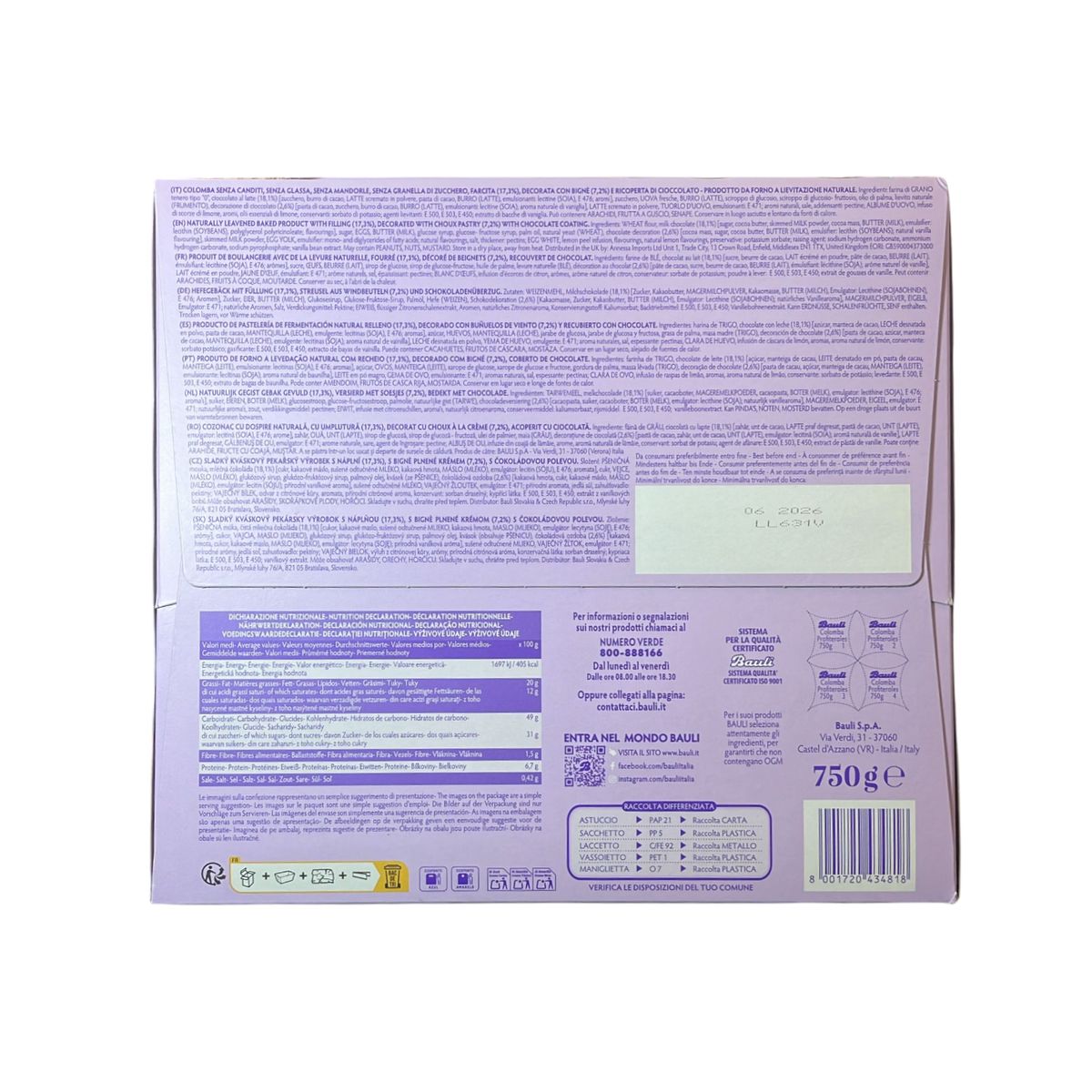 Profitéroles Bauli Colomba 750 g