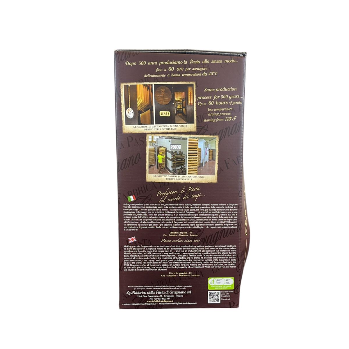 The Gragnano Pasta Factory, Grandma's Coccio – Coffret cadeau avec pot en céramique, pâtes artisanales et cuillère en bois