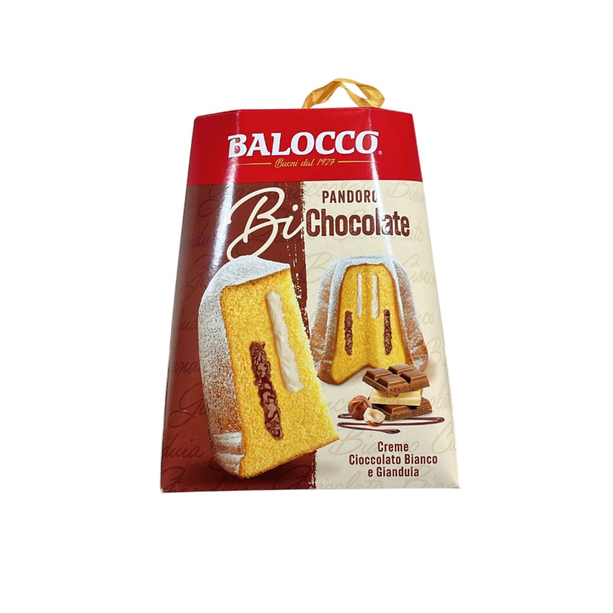 Balocco Pandoro Bi-chocolate White and Gianduia 800 Gr
