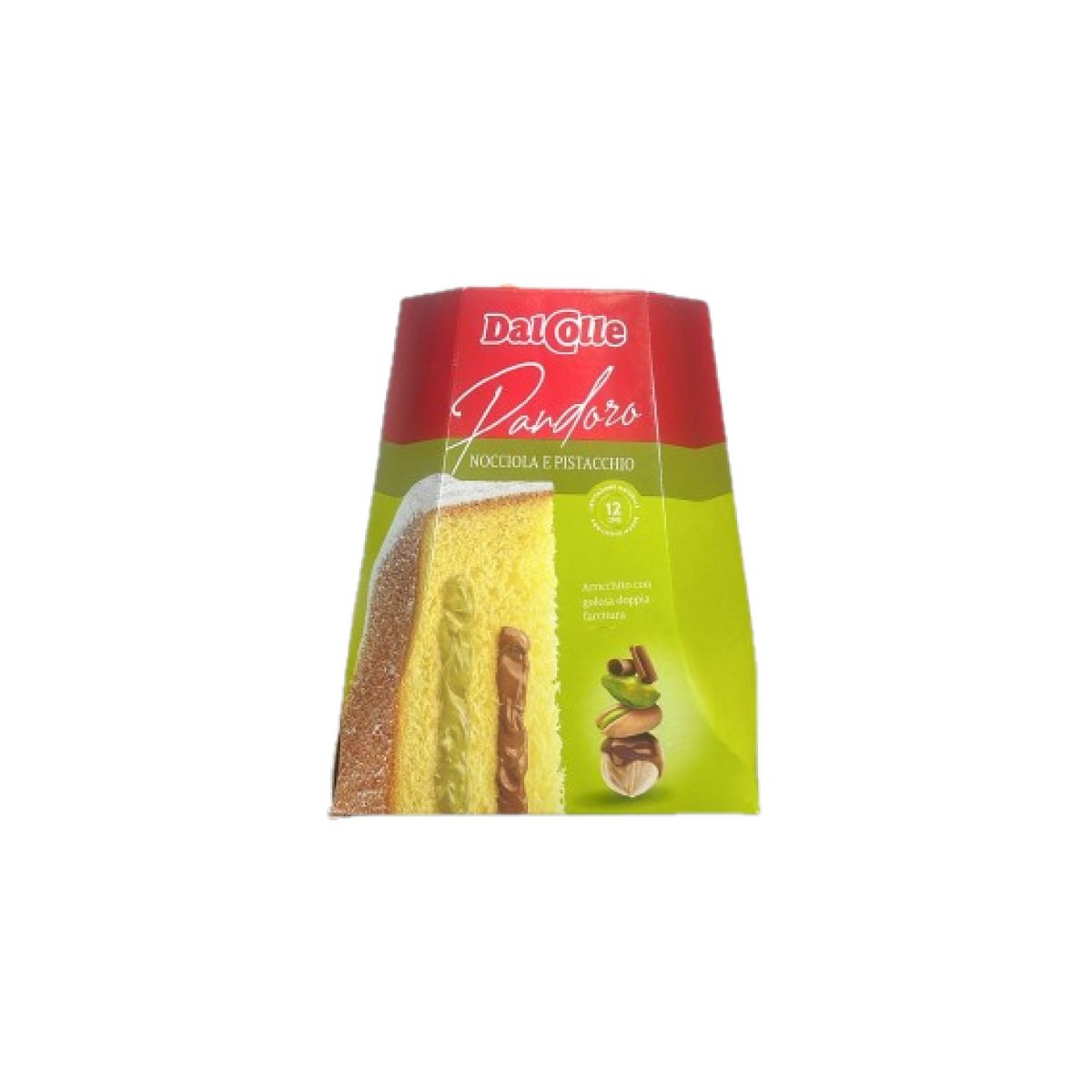 Dal Colle Pandoro Hazelnut and Pistachio 750g – Artisan Pandoro with Double Creamy Hazelnut and Pistachio Filling, Naturally Leavened for 12 Hours