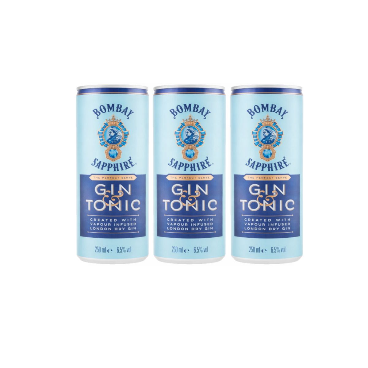 Bombay Sapphire Gin & Tonic 250 ml - 3 Pezzi