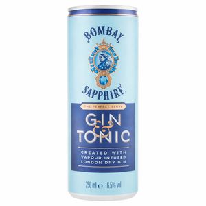 Bombay Sapphire Gin & Tonic Ready to Drink 250 ml – Premixed Cocktail Can