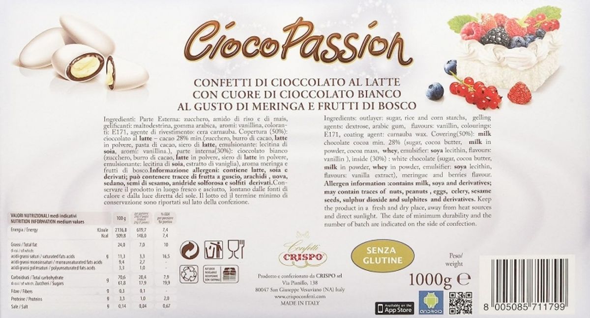 Crispo Confetti CiocoPassion Meringue and Berries 1 kg.