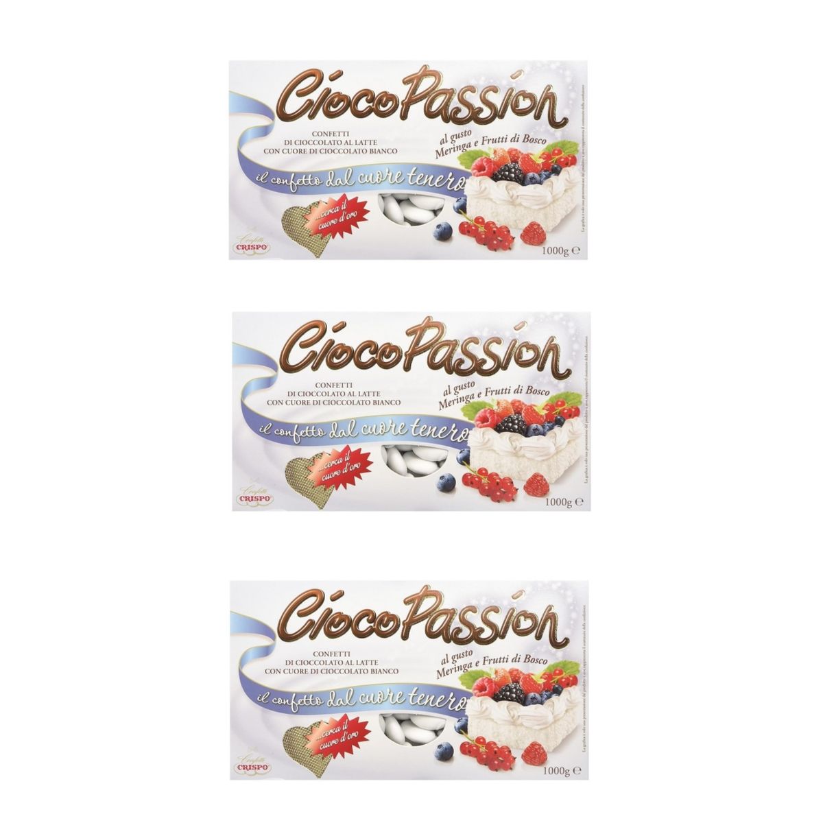 Crispo Confetti CiocoPassion Meringue and Berries 1 kg. - 3 pieces