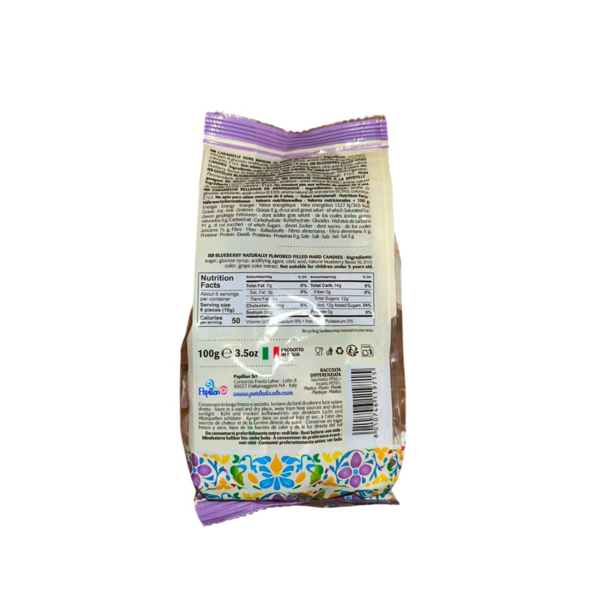 Perle di Sole Bites Bonbons fourrés à la myrtille 100 g