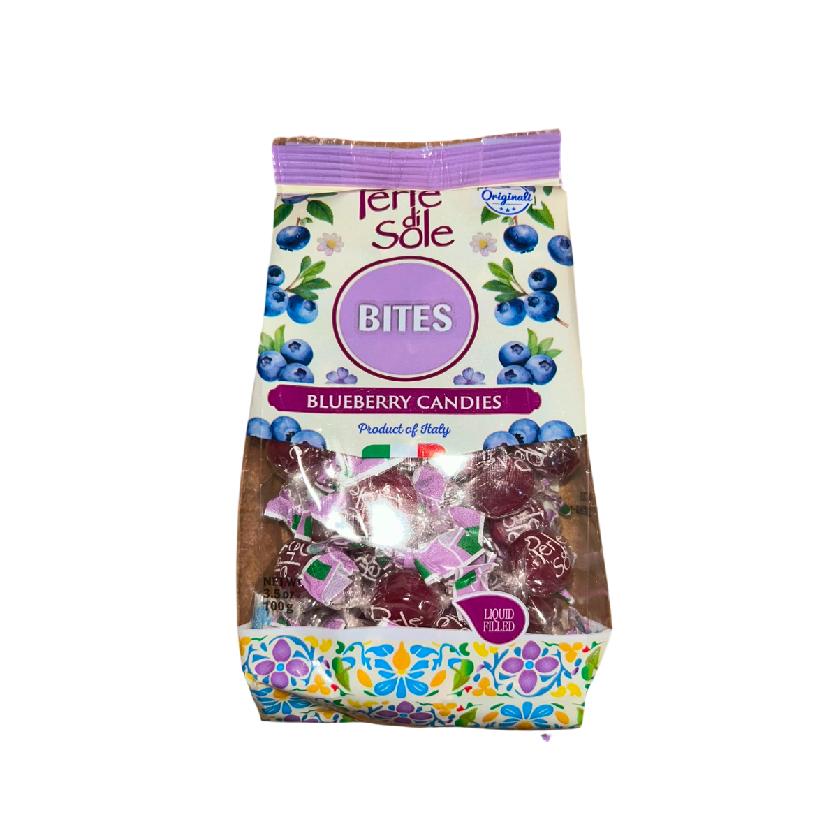 Perle di Sole Bites Bonbons fourrés à la myrtille 100 g