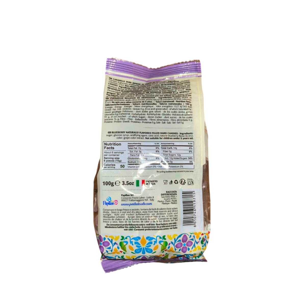 Perle di Sole Bites Bonbons fourrés à la myrtille 100 g